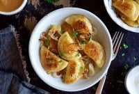 Pierogi and fried onions