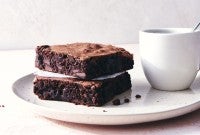 Plated buckwheat brownies