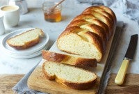 Sliced loaf of challah