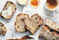 Sliced Walnut and Raisin Porridge Bread