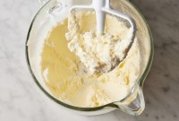 Creamed butter and sugar in stand mixer
