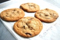 Chocolate chip cookie test-1 via @kingarthurflour