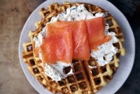 Savory waffles via @kingarthurflour