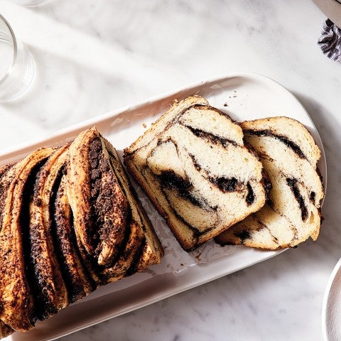 Sliced babka loaf - select to zoom