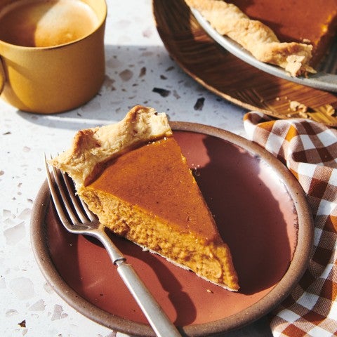 Slice of pumpkin pie