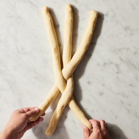 Braiding sweet bread dough - select to zoom