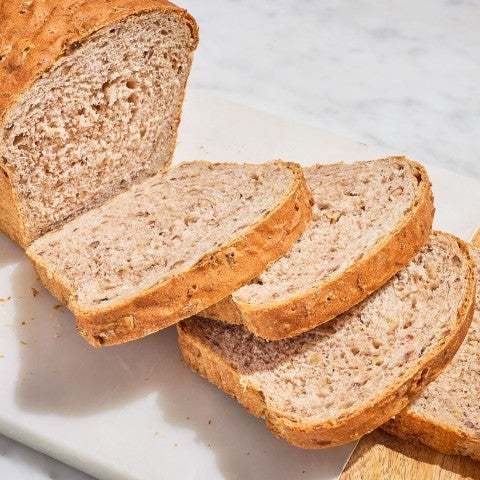 Sliced bread on a countertop. - select to zoom