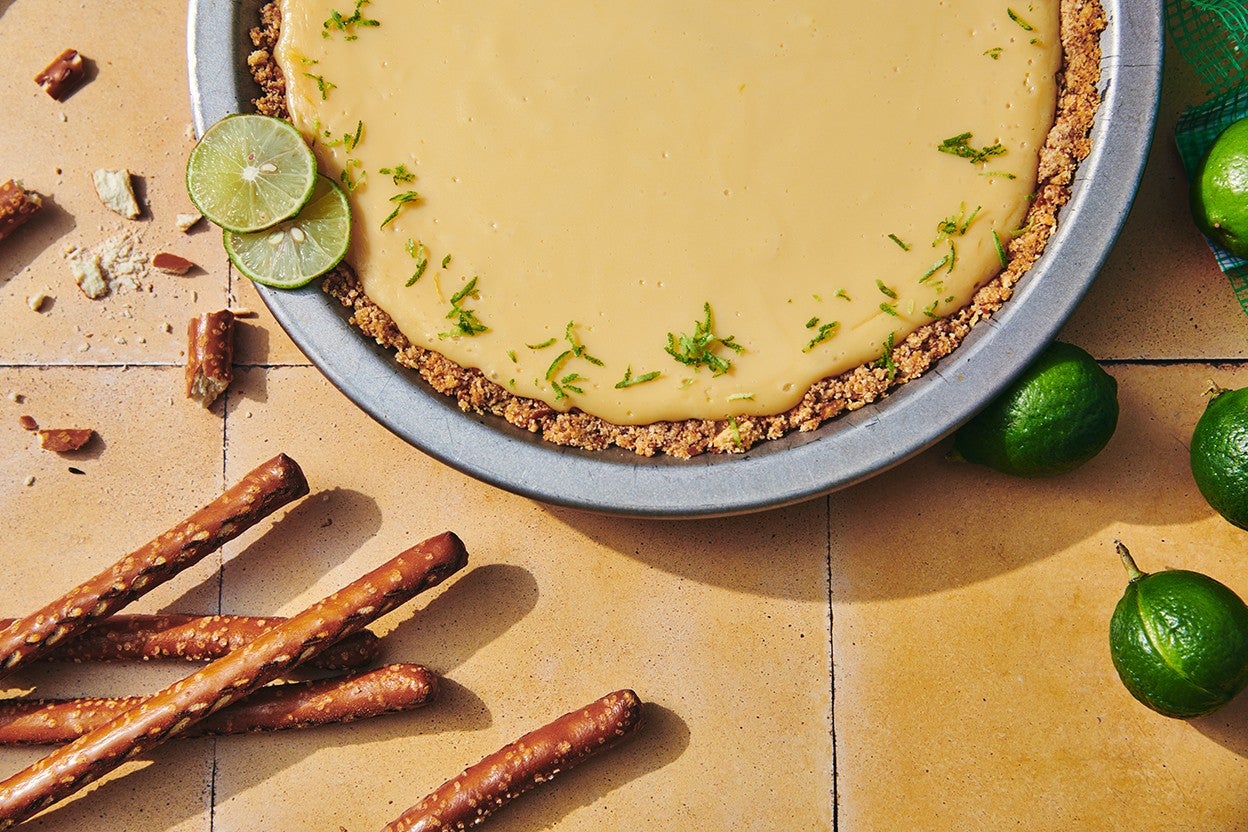 Key Lime Pie with a Pretzel Crust 