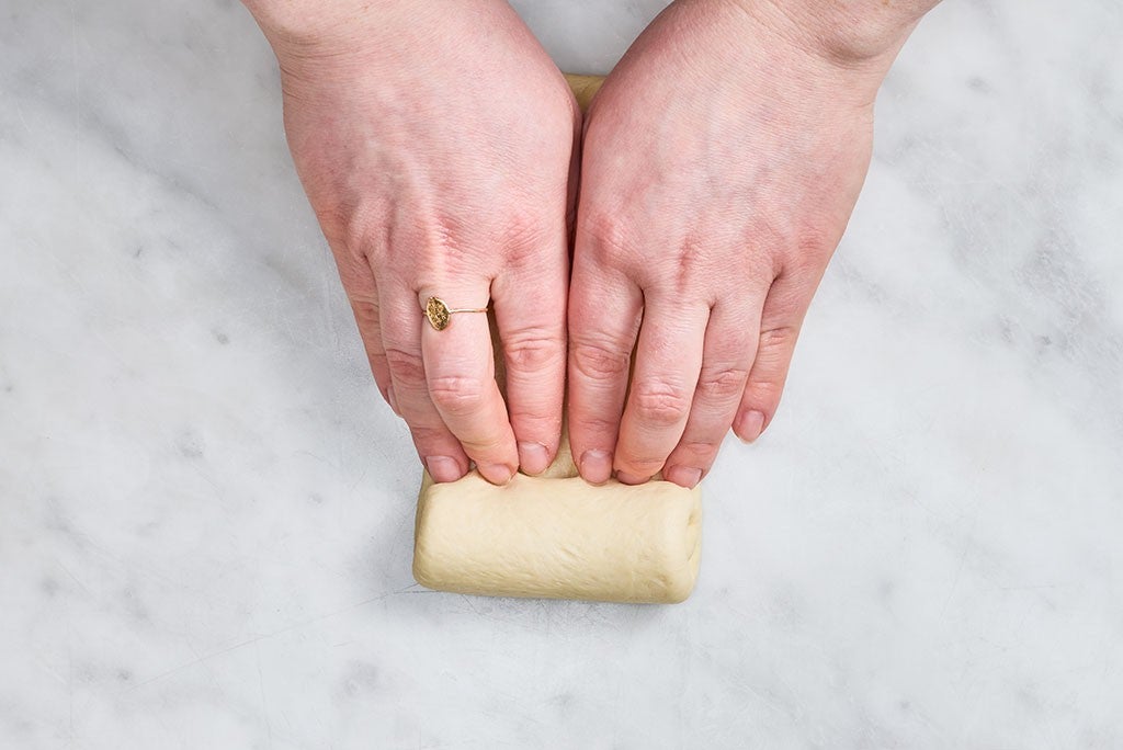 Rolling up Sourdough Milk Bread dough