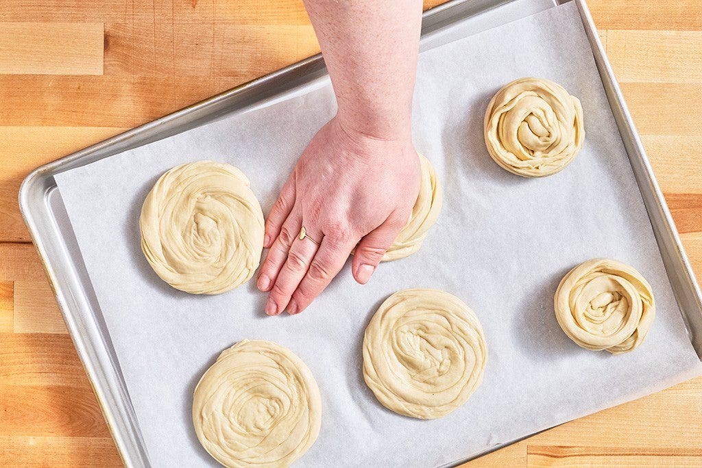 Pressing Thousand Layer Mo dough.