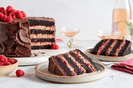 Chocolate Mousse Cake with Raspberries