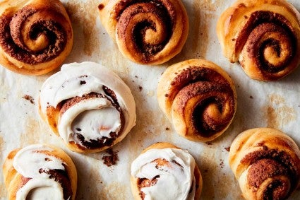 Cinnamon rolls on sheet pan