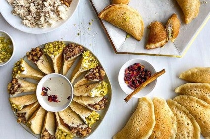 Qatayef (Sweet Filled Semolina Pancakes)