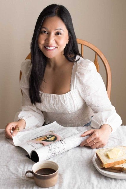 Hannah seated at table