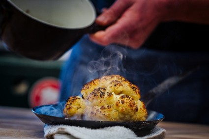 Roasted cauliflower from a wood-fired oven