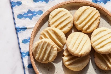 Plate of whipped lemon shortbread