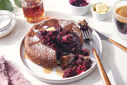Baked Buckwheat Pancake with Berry Compote