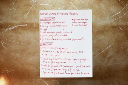 A handwritten recipe card for homemade baking mix