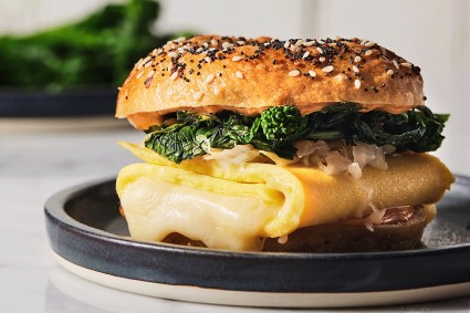 Vegetarian reuben ultimate sandwich bagel