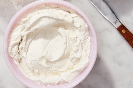 Bowl of vegan Swiss buttercream