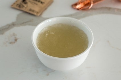 Bloomed gelatin in small bowl