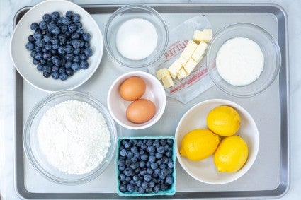 Mis en place of ingredients ready to bake 