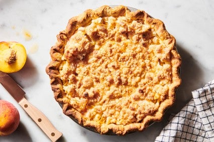 Ginger Streusel Peach Pie