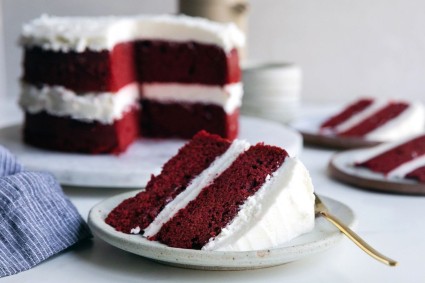 Slice of Gluten-Free Red Velvet Cake