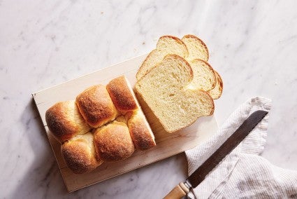 Sliced loaf of brioche made with Golden Brioche Mix