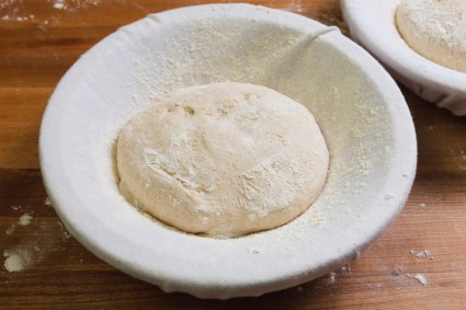 Dough proofing in a basket