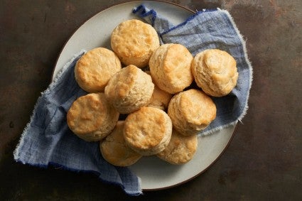 Basket of buttermilk biscuits.