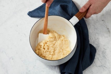 pâte à choux being made in saucepan 