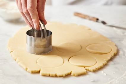 Cutting out holiday sugar cookies