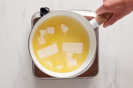 Melting butter in saucepan