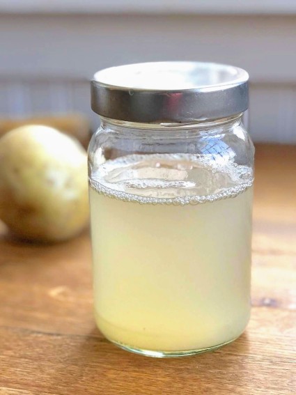 Jar of potato water