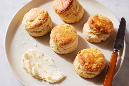 Buttermilk biscuits on serving plate