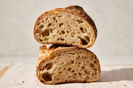 Pain de Campagne (Country Bread) cut in half