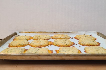 Flat baked biscuits