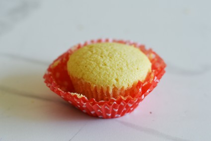 Cupcake baked in double paper liners