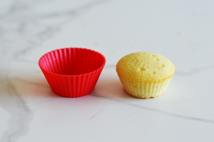 Cupcake baked in a non-stick silicone baking cup