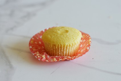 Cupcake baked in a single paper liner