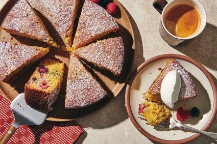 Cornmeal and Ricotta Cake with Fresh Berries