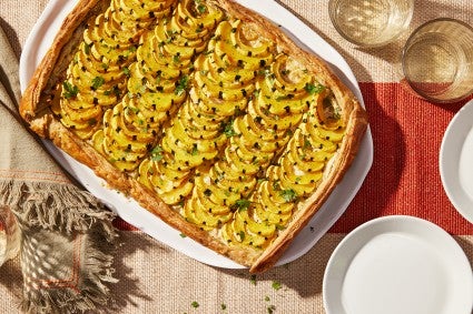 Delicata Squash Galette with Cheese and Herbs