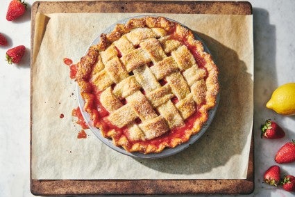 Pie baked on a baking stone