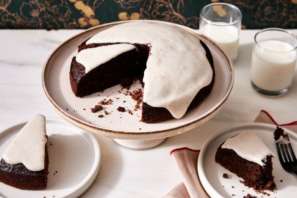 Glazed Chocolate Gingerbread Cake 