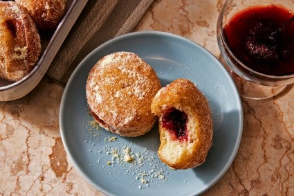 Olive Oil Sufganiyot (Jelly Hanukkah Donuts)