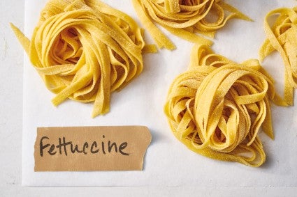 Fresh fettuccine noodles