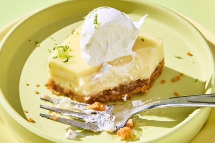 Creamy Key Lime Pie Bar on a plate
