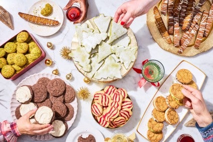 platters of holiday cookies