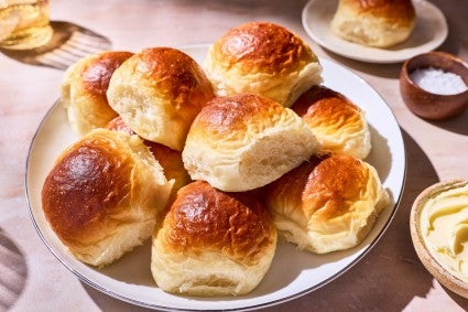 Make-ahead dinner rolls on a platter 
